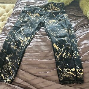 Constantly Varied Gear Black and Gold Patterned Leggings